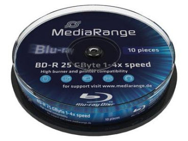 BluRay-R  MediaRange 25GB 4x 10Stk Spindel